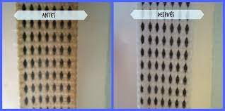antes y después de limpieza de cintas de persiana